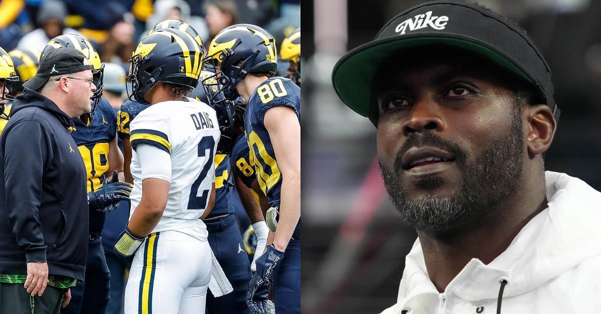 IN PHOTOS: Former Eagles QB Michael Vick marks his presence at the Michigan Spring game