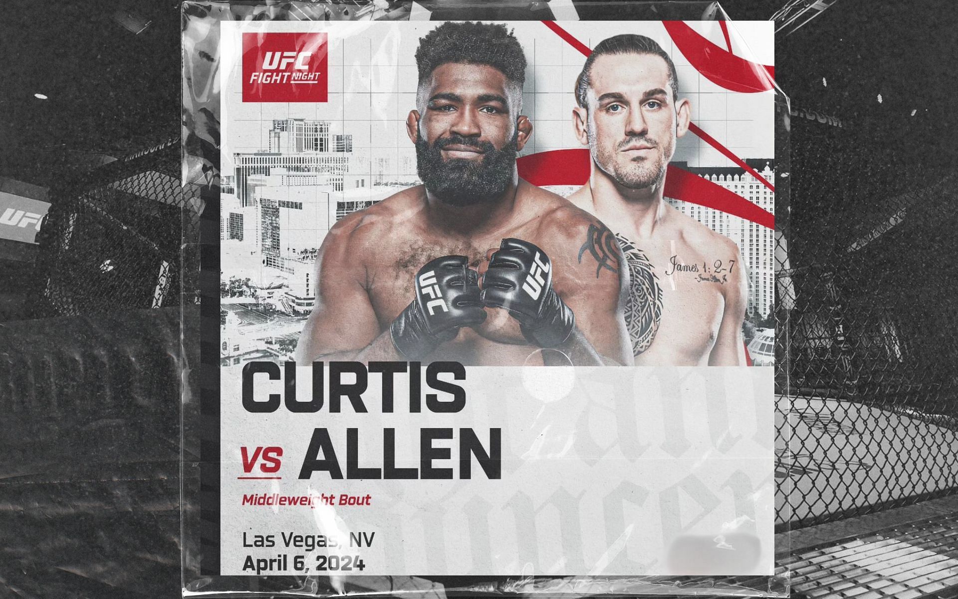 UFC Vegas 90: Brendan Allen vs. Chris Curtis 2 fight details. [Image courtesy: actionman513 on Instagram] 