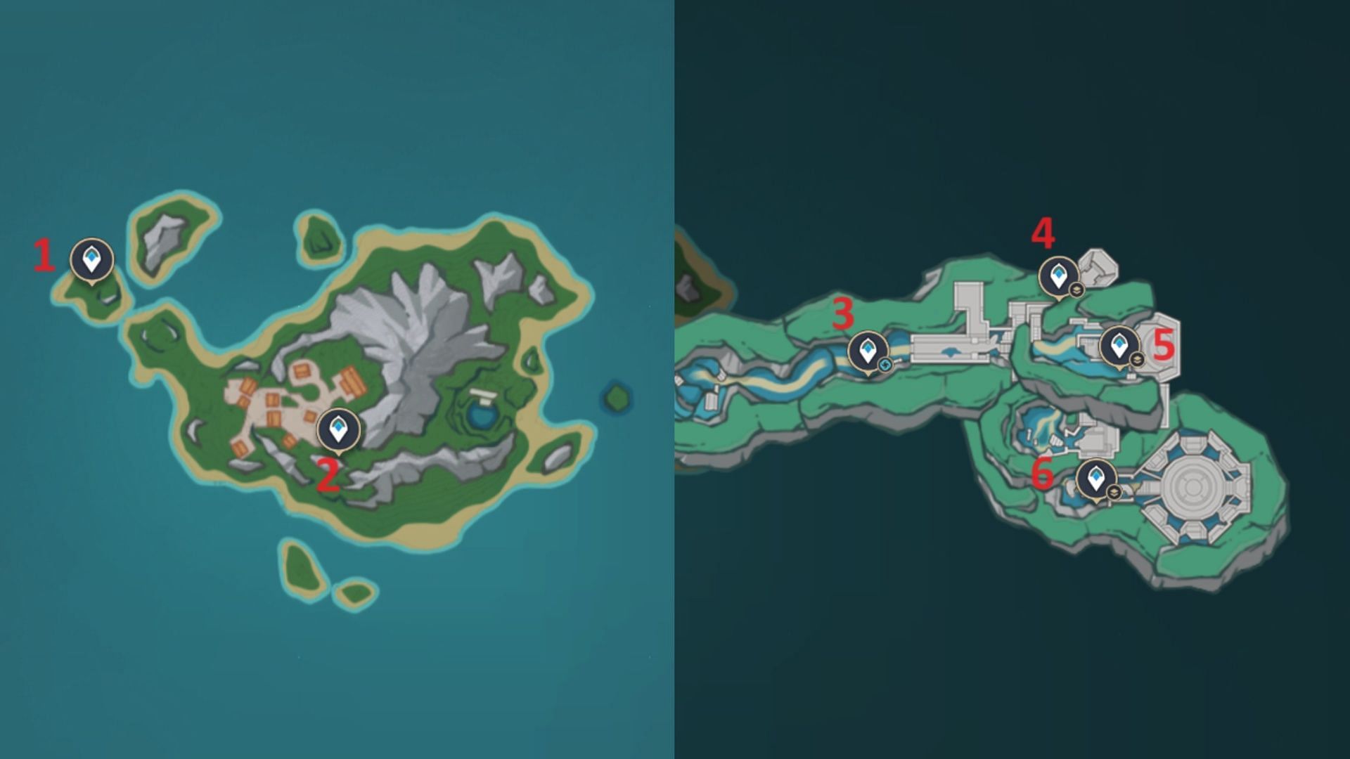 All teleport waypoints in Nostoi Region (Image via Genshin Impact Interact Map/HoYoLAB)