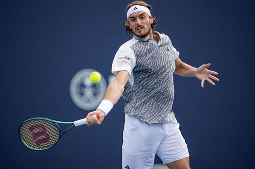 Stefanos Tsitsipas at the 2024 Miami Open at the HardRock Stadium in Miami, Florida - Getty Images