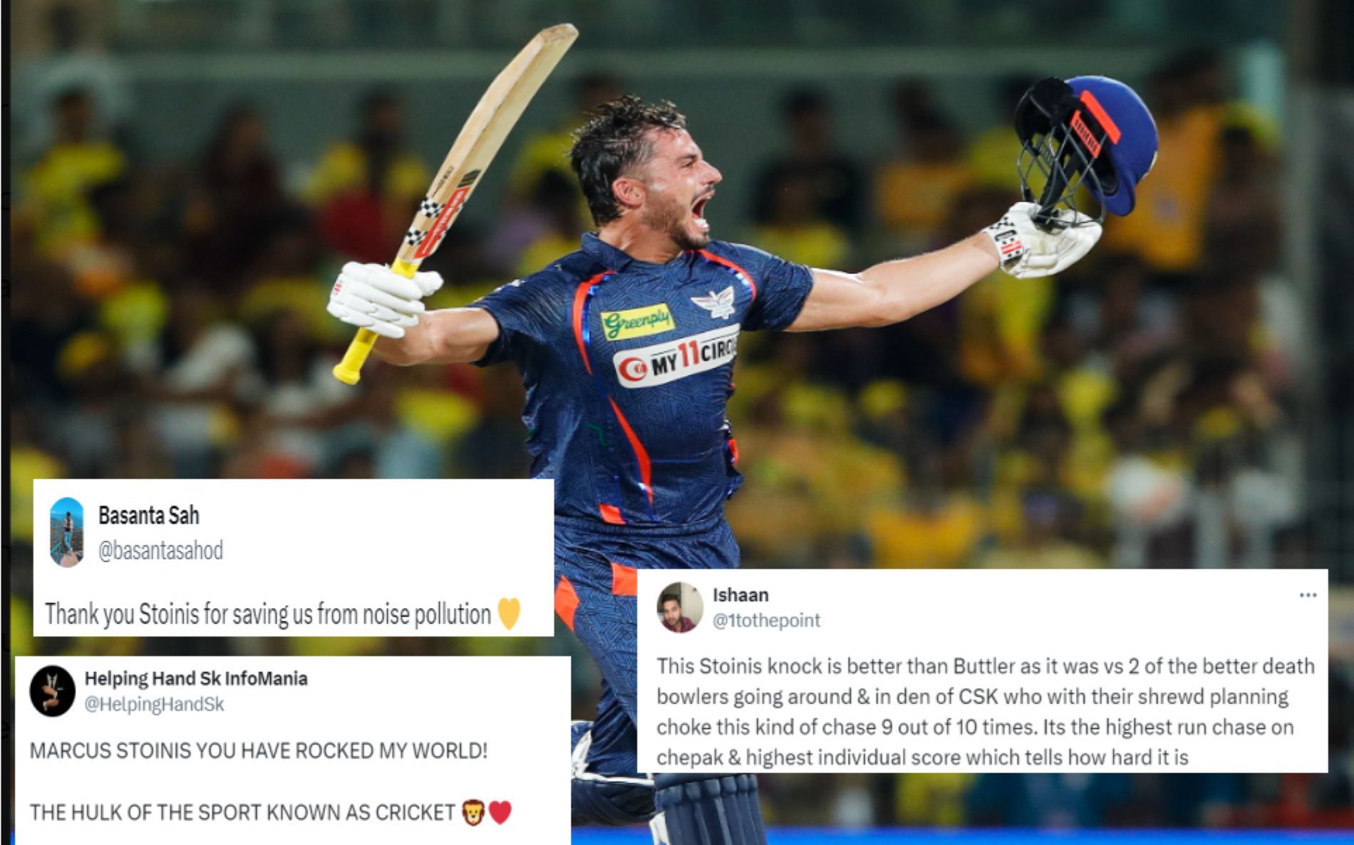 "Thank you Stoinis for saving us from noise pollution" - Fans hail LSG all-rounder for match-winning century vs CSK to stun Chepauk crowd