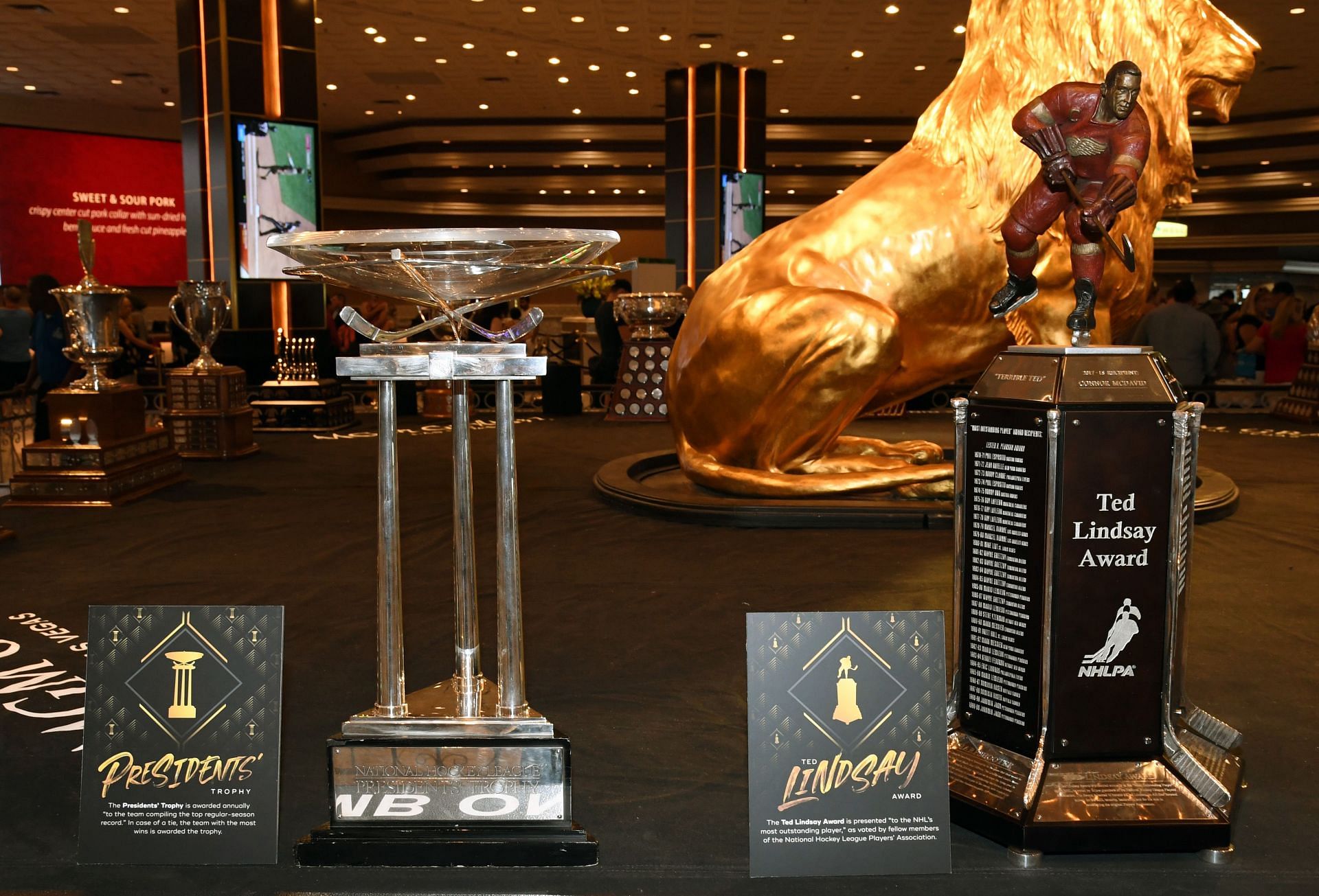 NHL Trophies Displayed At MGM Grand Hotel &amp; Casino Ahead Of The 2019 NHL Awards