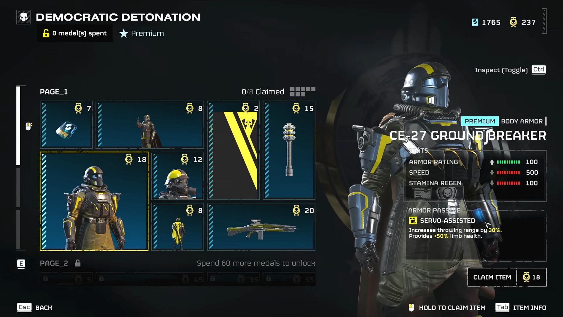 The Ground Breaker armor in Helldivers 2 costs just 18 medals (Image via Arrowhead Game Studios || YouTube/takibo)