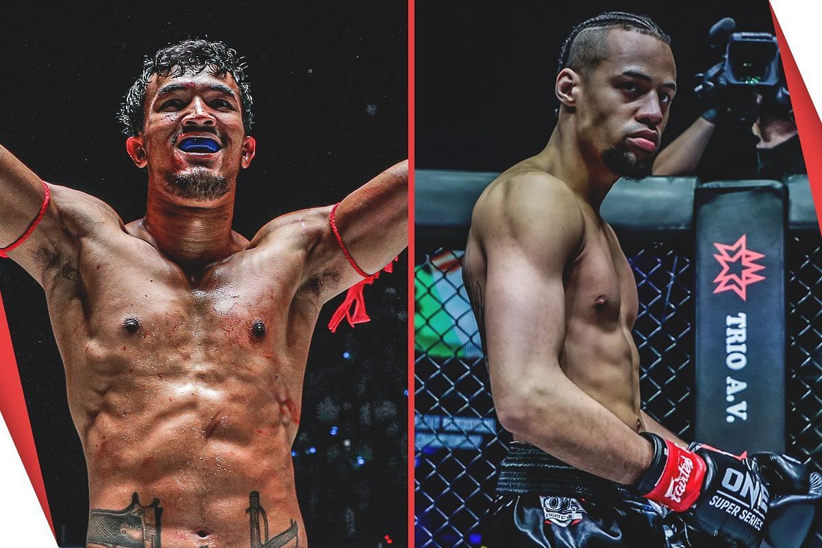  Sinsamut (L) eyeing redemption vs Regian Eersel (R) in a possible trilogy fight. -- Photo by ONE Championship