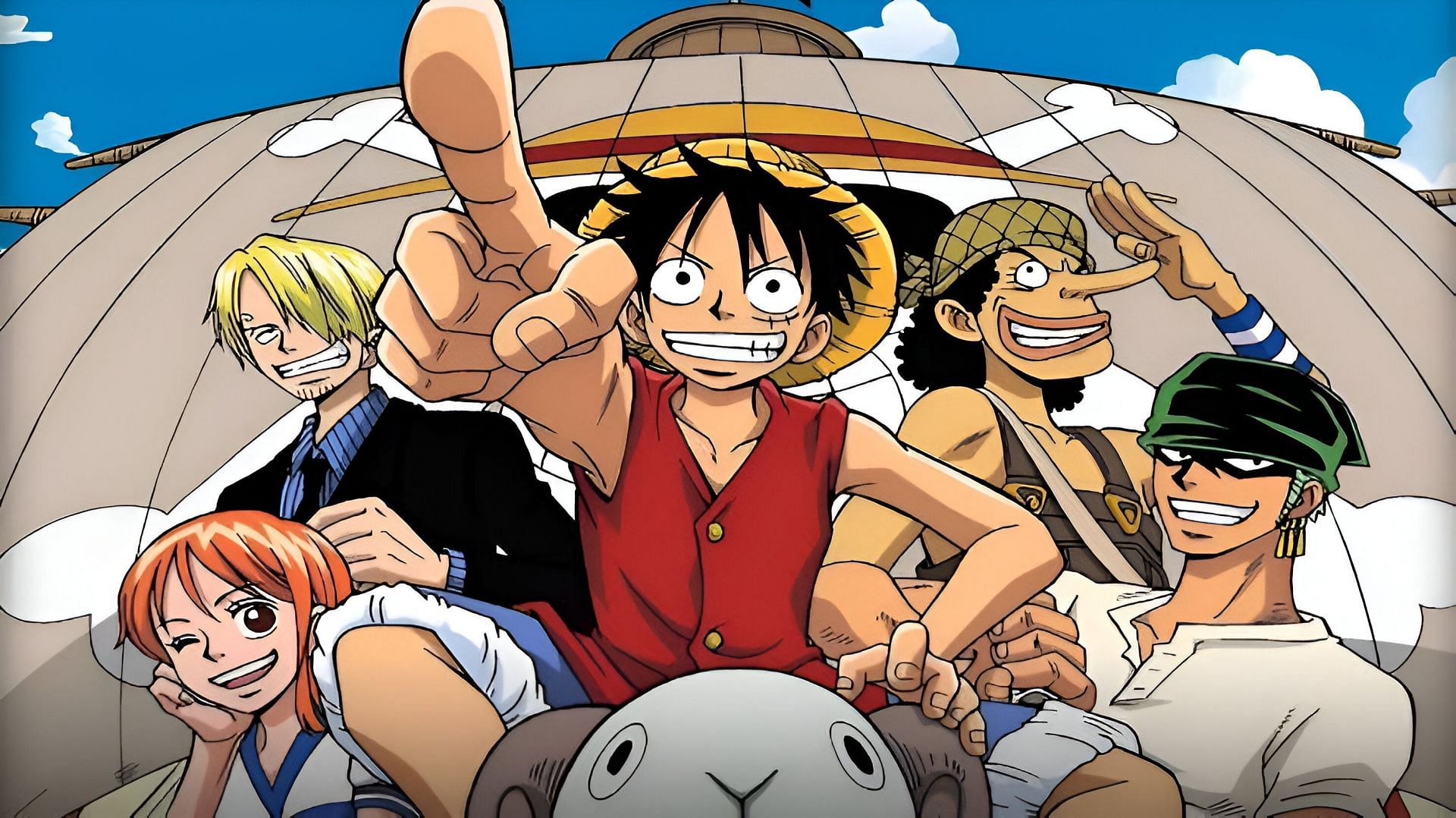 The starting members of the Straw Hats (Image via Toei Animation)