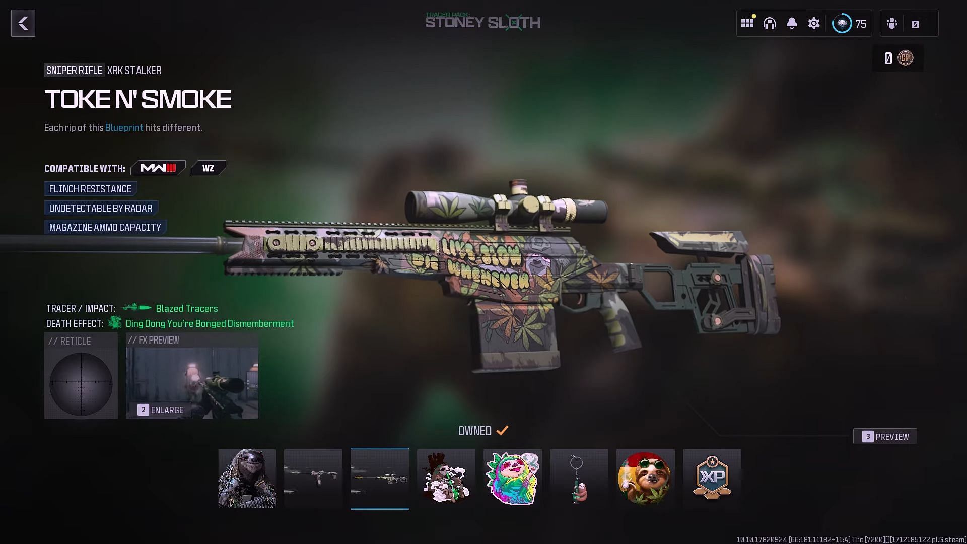 Toke N&#039; Smoke Weapon Blueprint (Image via AustinSixx6/YouTube/Activision)