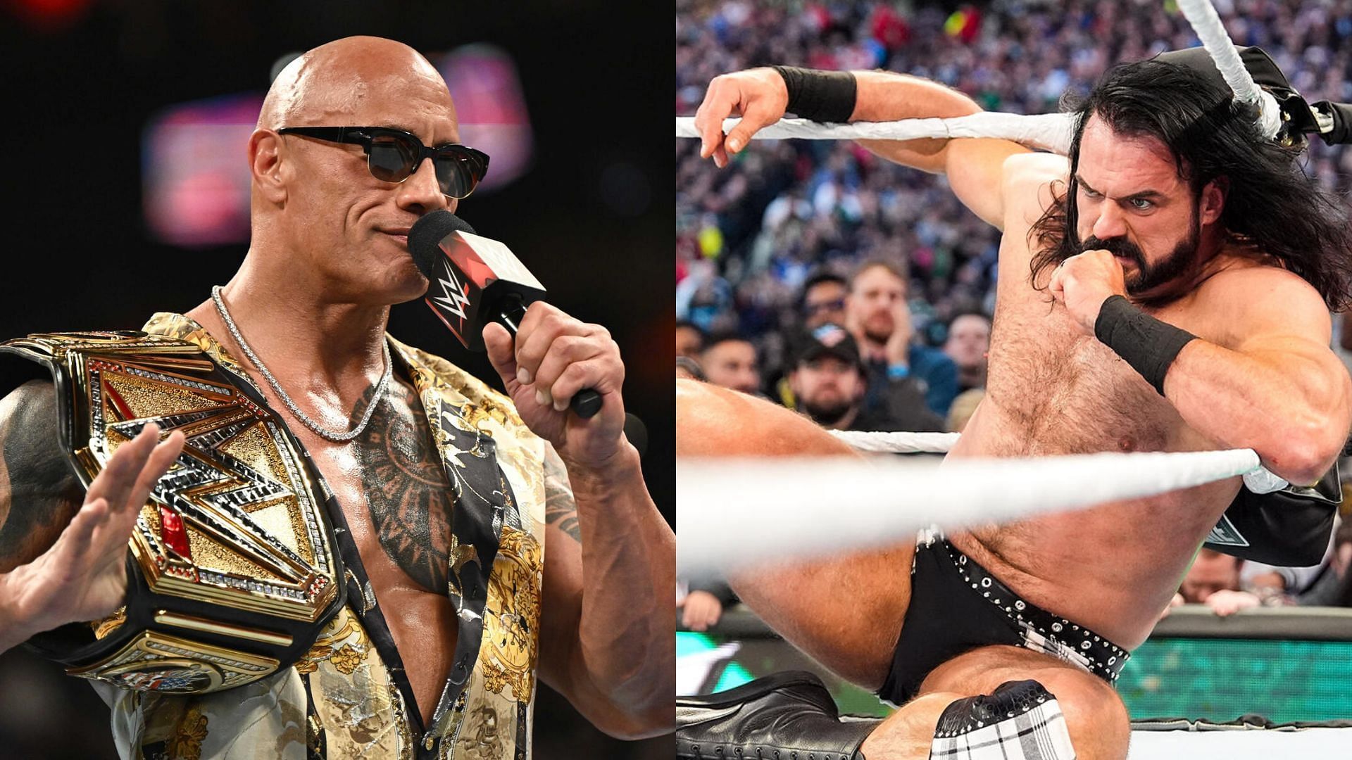 The Rock (left) and Drew McIntyre (right)