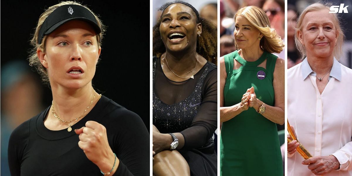 Danielle Collins, Serena Williams, Chris Evert, Martina Navratilova (L to R)