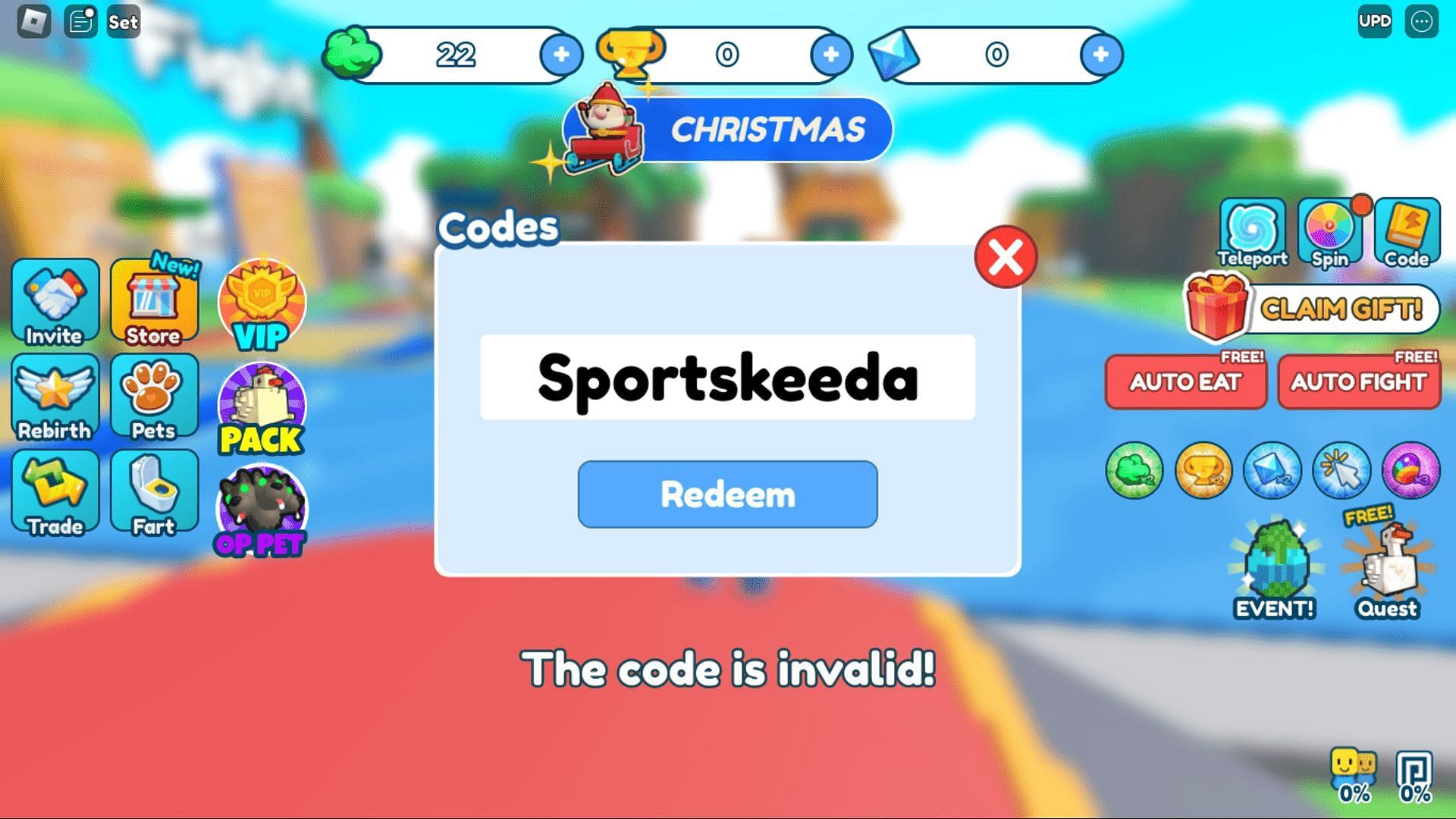 Troubleshoot codes in Fart a Friend with ease (Image via Roblox)