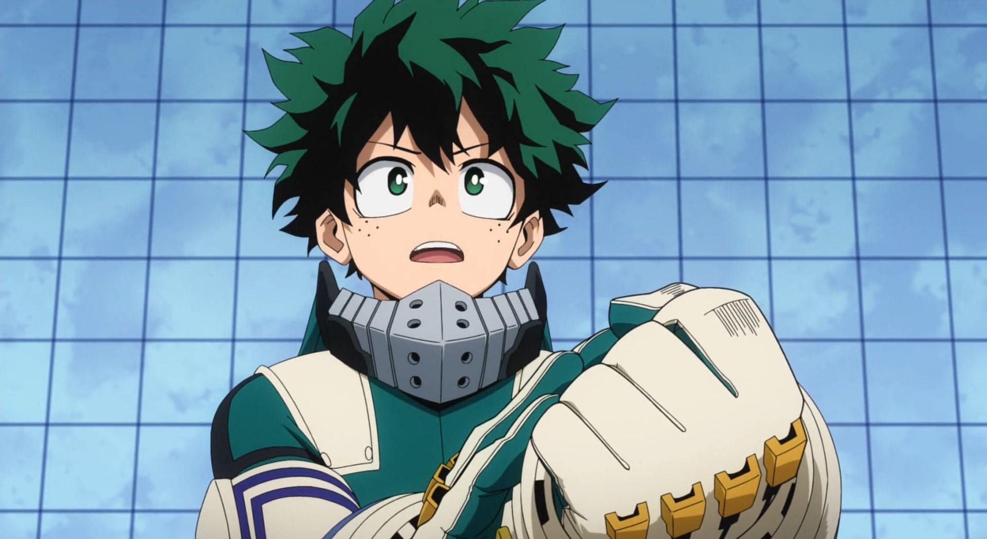 Deku, as seen in the My Hero Academia anime (Image via BONES)