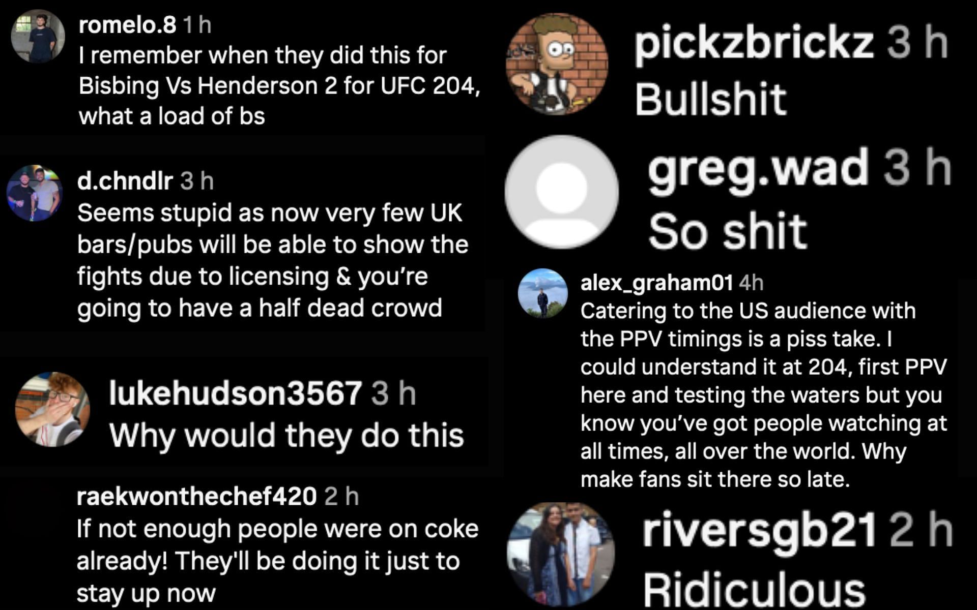 Fans react strongly against the UFC 304 timings favoring United States prime time. [via Instagram]