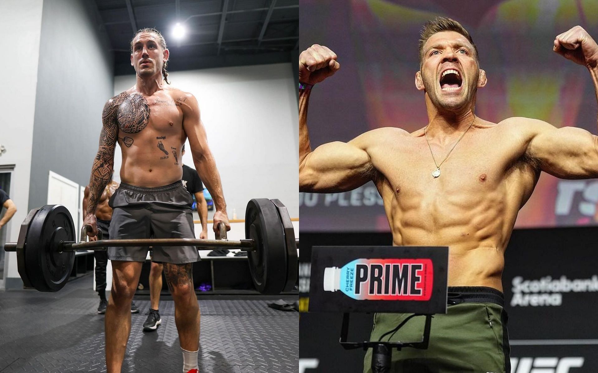 According to Brendan Allen (left), Dricus du Plessis (right) is undeserving of the middleweight title [Images courtesy: @b_allen185 and @dricusduplessis on Instagram]