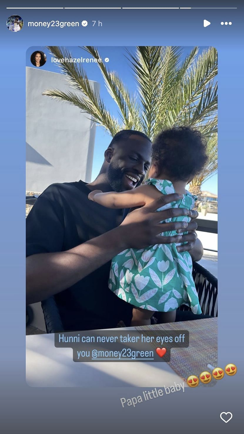 Draymond Green was seen having a sweet moment with his daughter