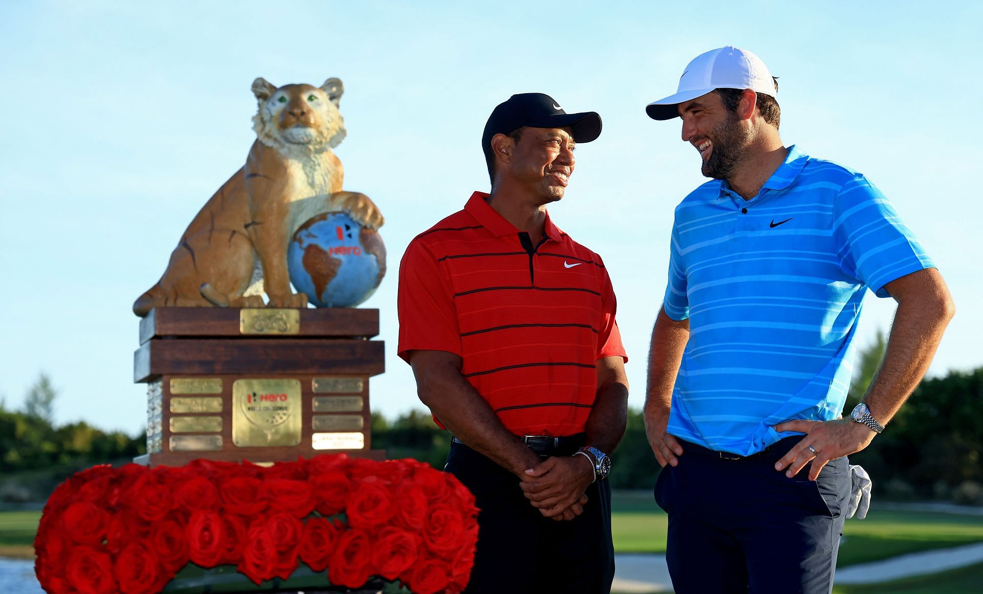 Tiger Woods and Scottie Scheffler (Image via Mike Ehrmann/Getty Images)