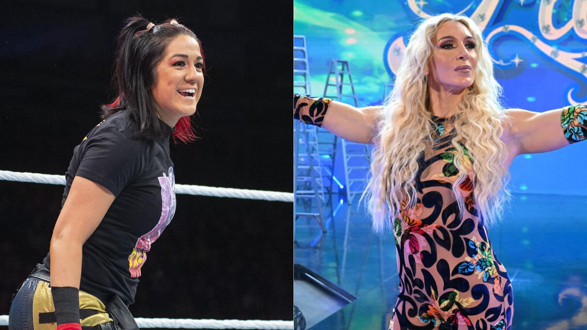 Bayley (left); Charlotte Flair (right)