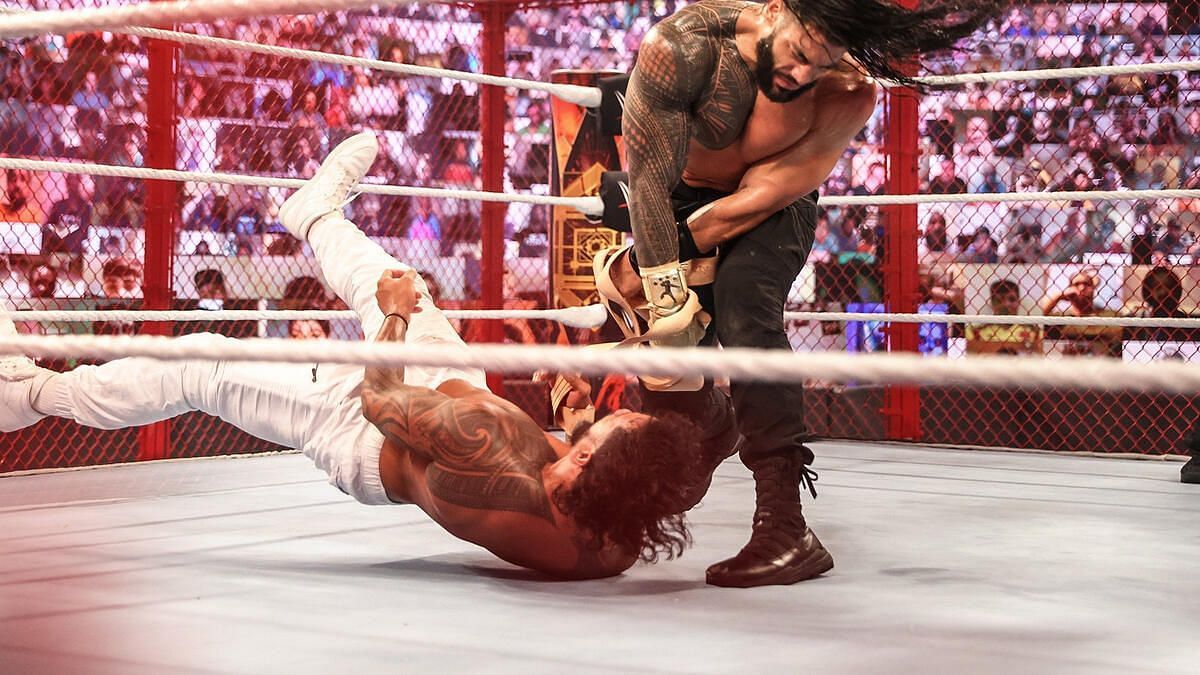 Universal Champion Roman Reigns def. Jey Uso (Hell in a Cell &quot;I Quit&quot;  Match) | WWE