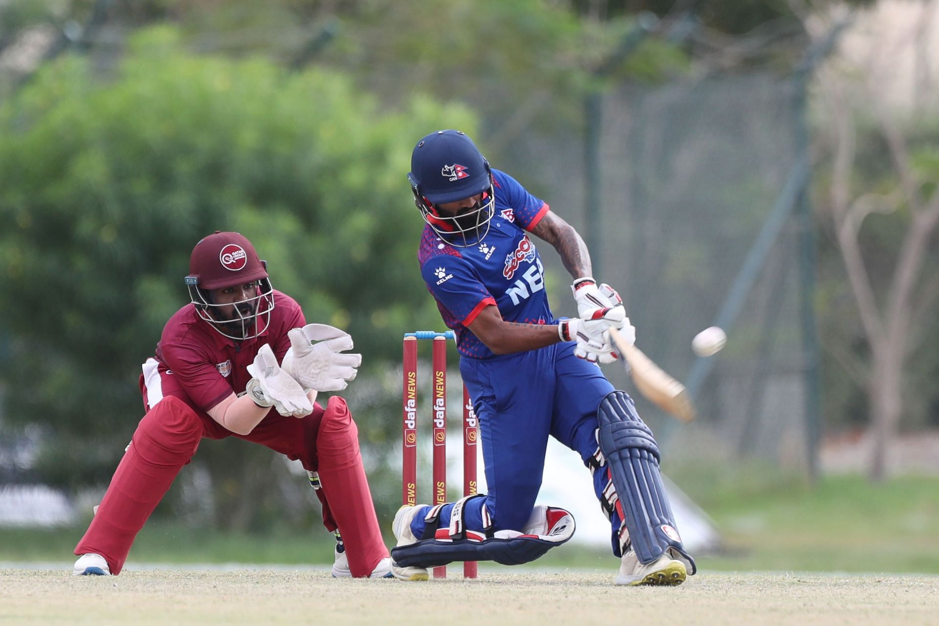 दीपेन्द्र सिंह ऐरी बल्लेबाजी के दौरान (Photo Credit - Cricket Nepal)