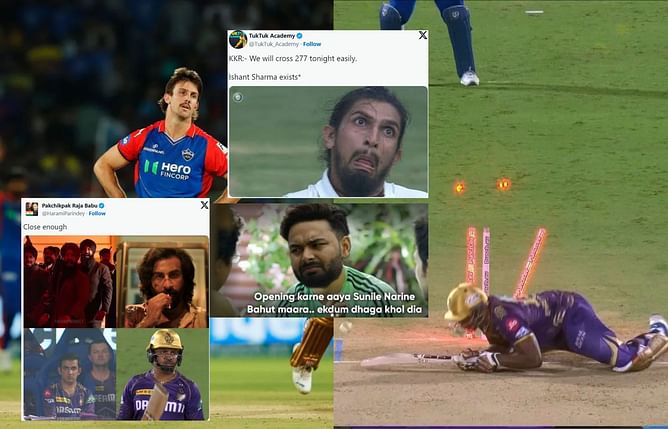"RCB becomes the first team to lose on consecutive days"- Top 10 funny memes as KKR batters smash their way to 272/7 against DC in IPL 2024