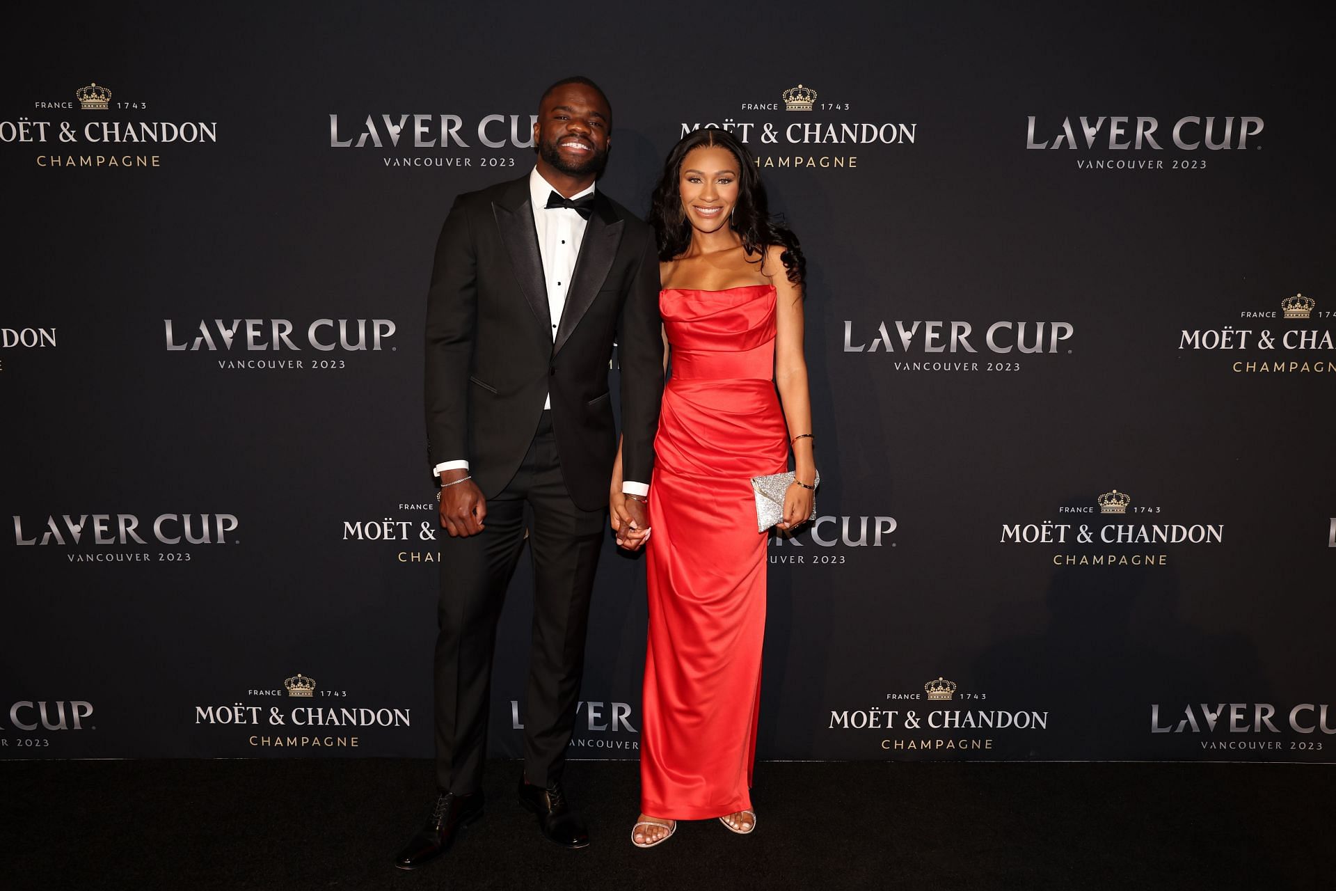 Frances Tiafoe with girlfriend Ayan Broomfield at the 2023 Laver Cup