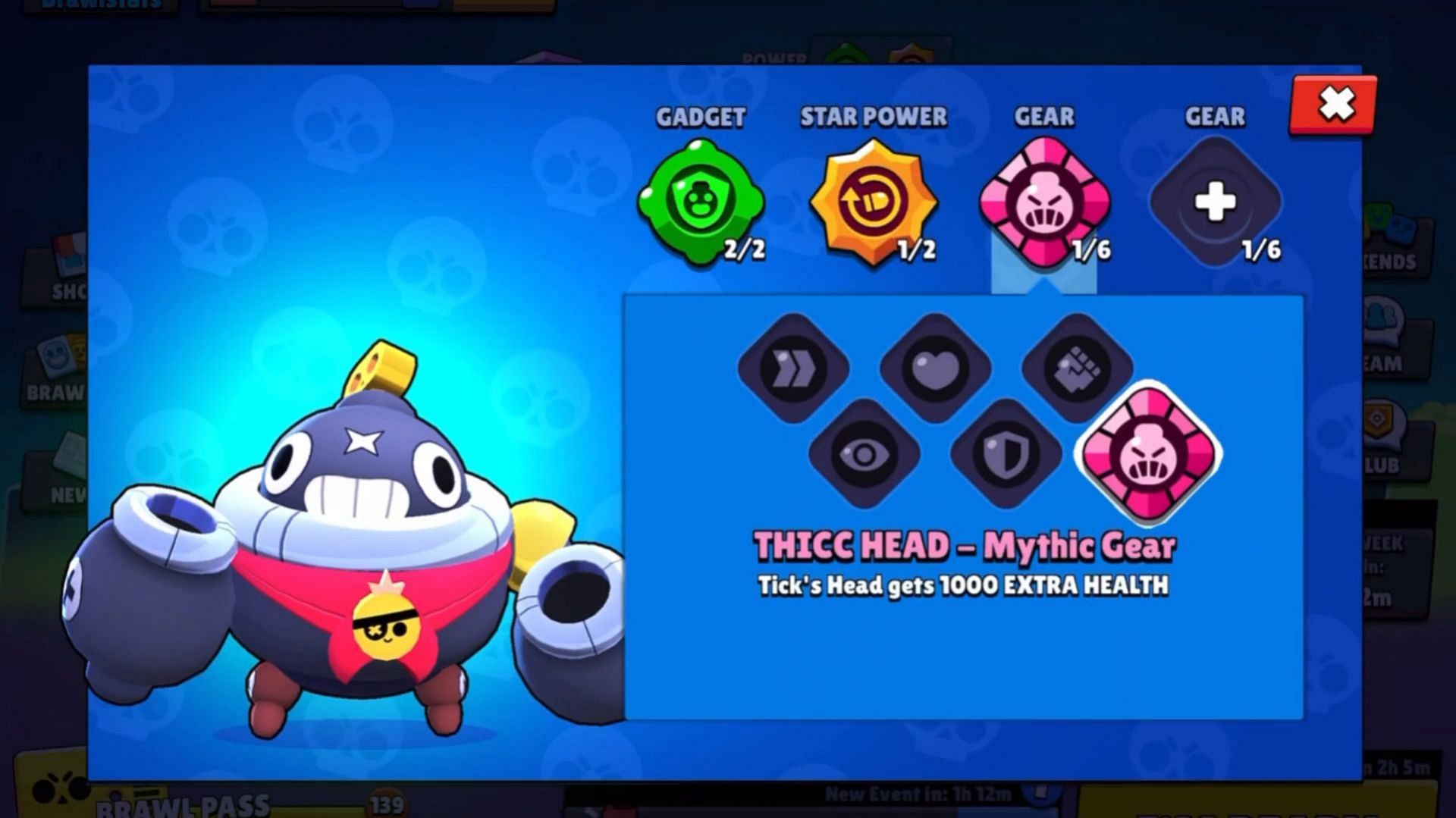 Thicc Head Mythic Gear (Image via Supercell)