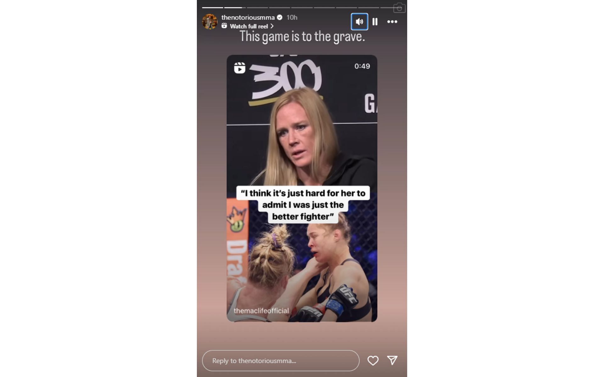 Conor McGregor&#039;s Instagram story