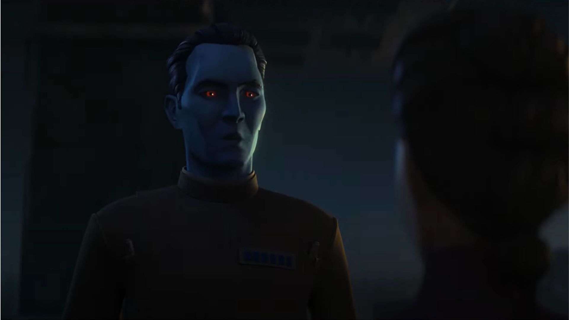 Thrawn is yet to be promoted to Grand Admiral (Image via Disney+)