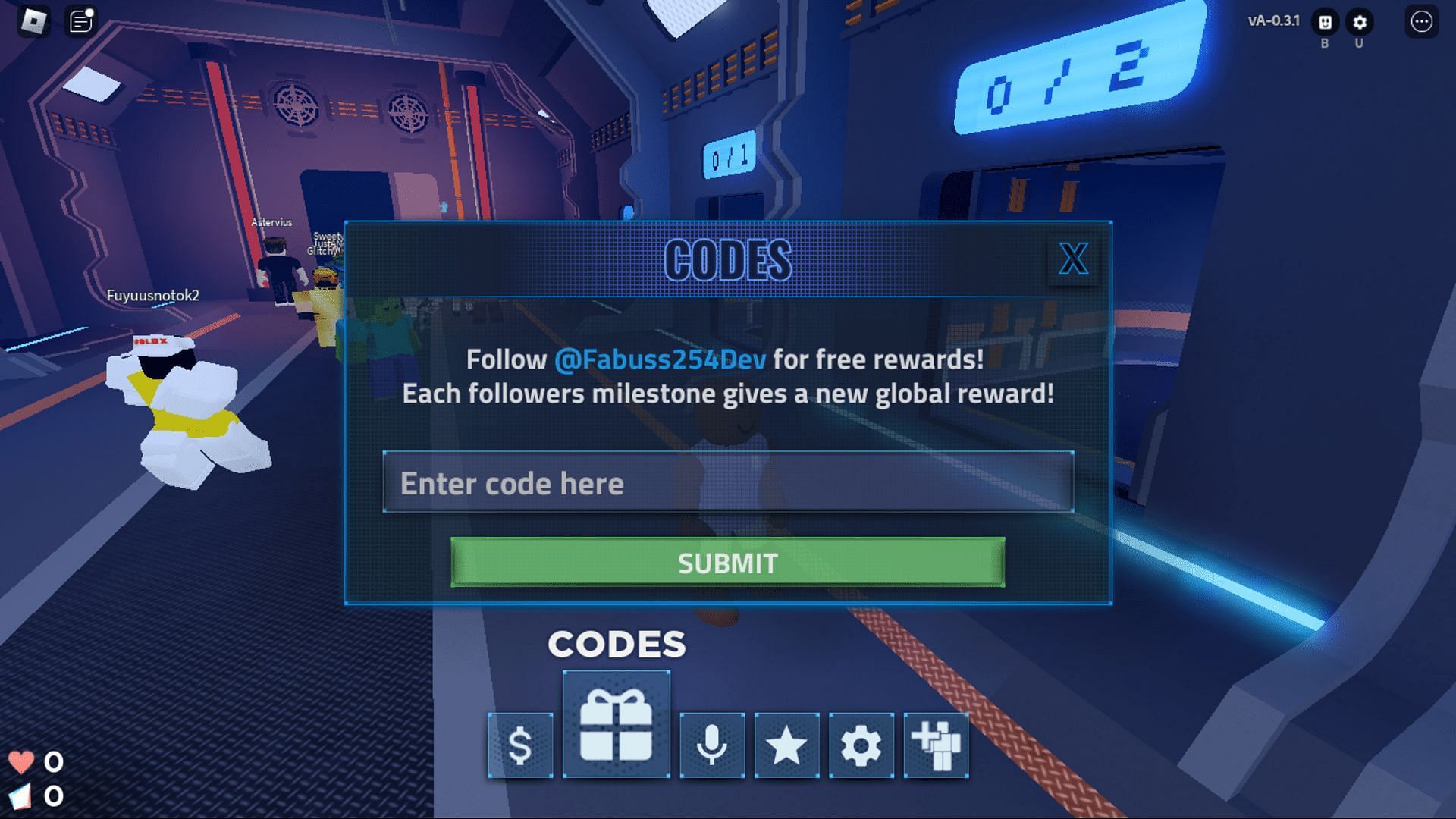 Redeem codes in Descent with ease (Image via Roblox)