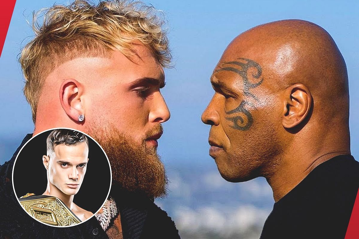 Jake Paul and Mike Tyson faceoff with Jonathan Di Bella