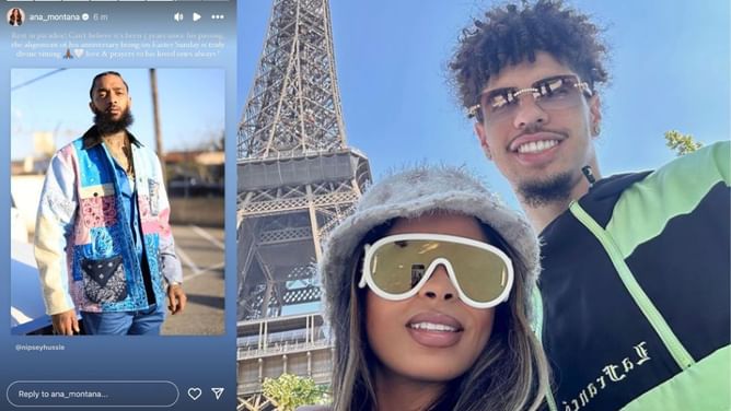 "Can't believe it's been 5 years": LaMelo Ball's girlfriend Ana Montana pays tribute to Nipsey Hussle on his death anniversary