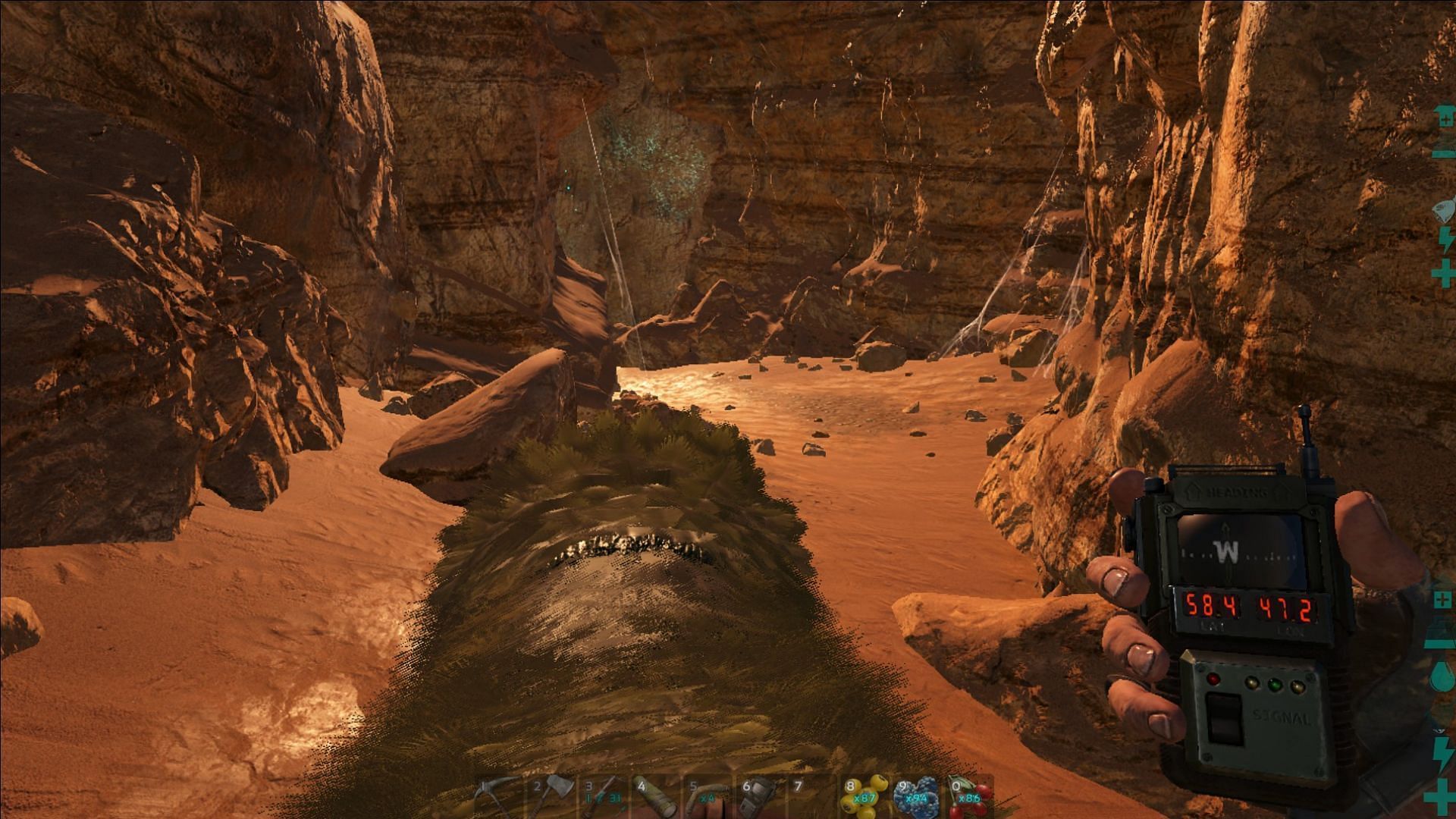 Caves in Scorched Earth are one of the best places for players to set bases (Image via Studio Wildcard)
