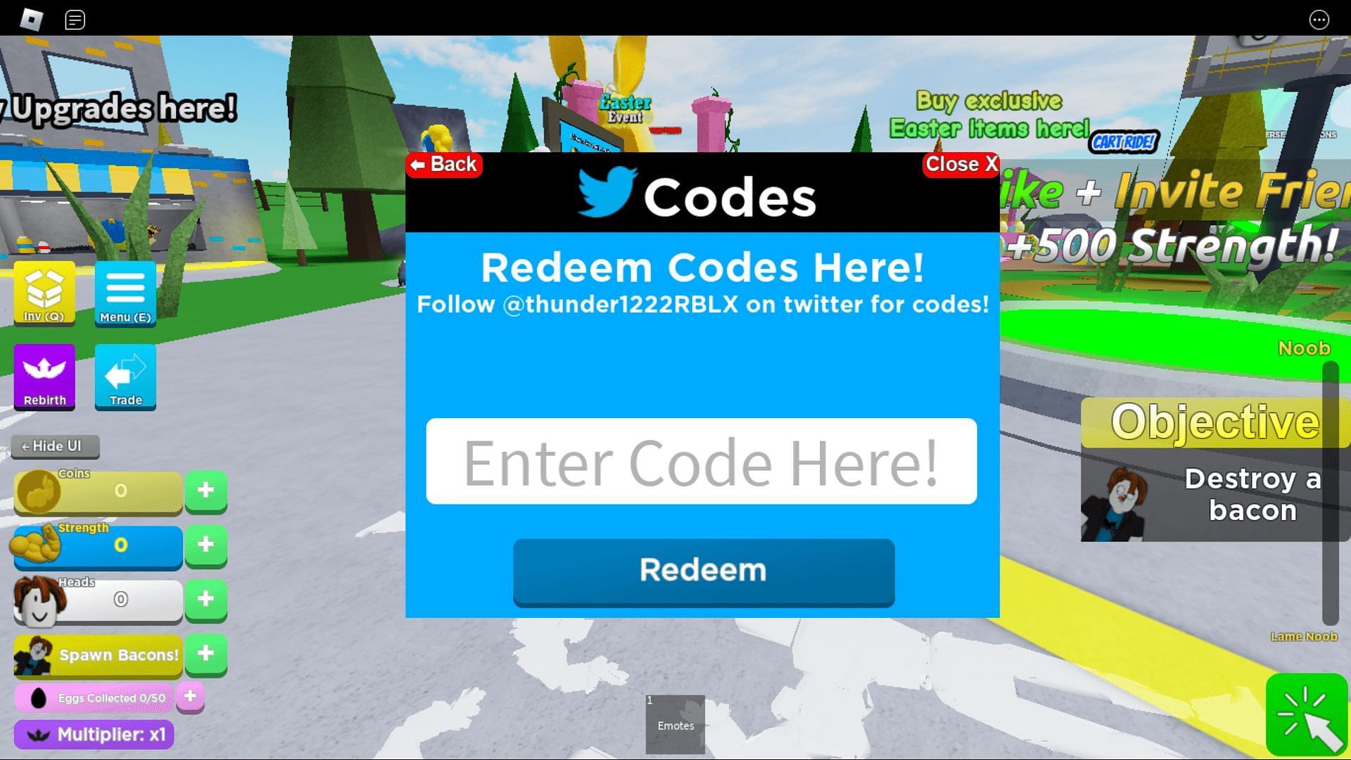 Redeem codes in Mega Noob Simulator with ease (Roblox || Sportskeeda)