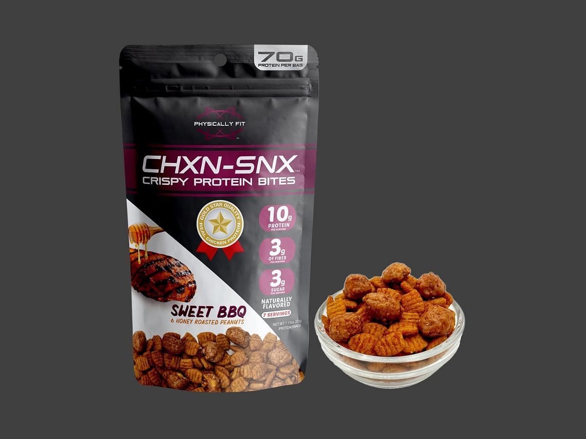 Kurt Angle&#039;s Physically FIT CHXN-SNX&trade; Sweet BBQ with Honey Roasted Peanuts (Image via Physically FIT)