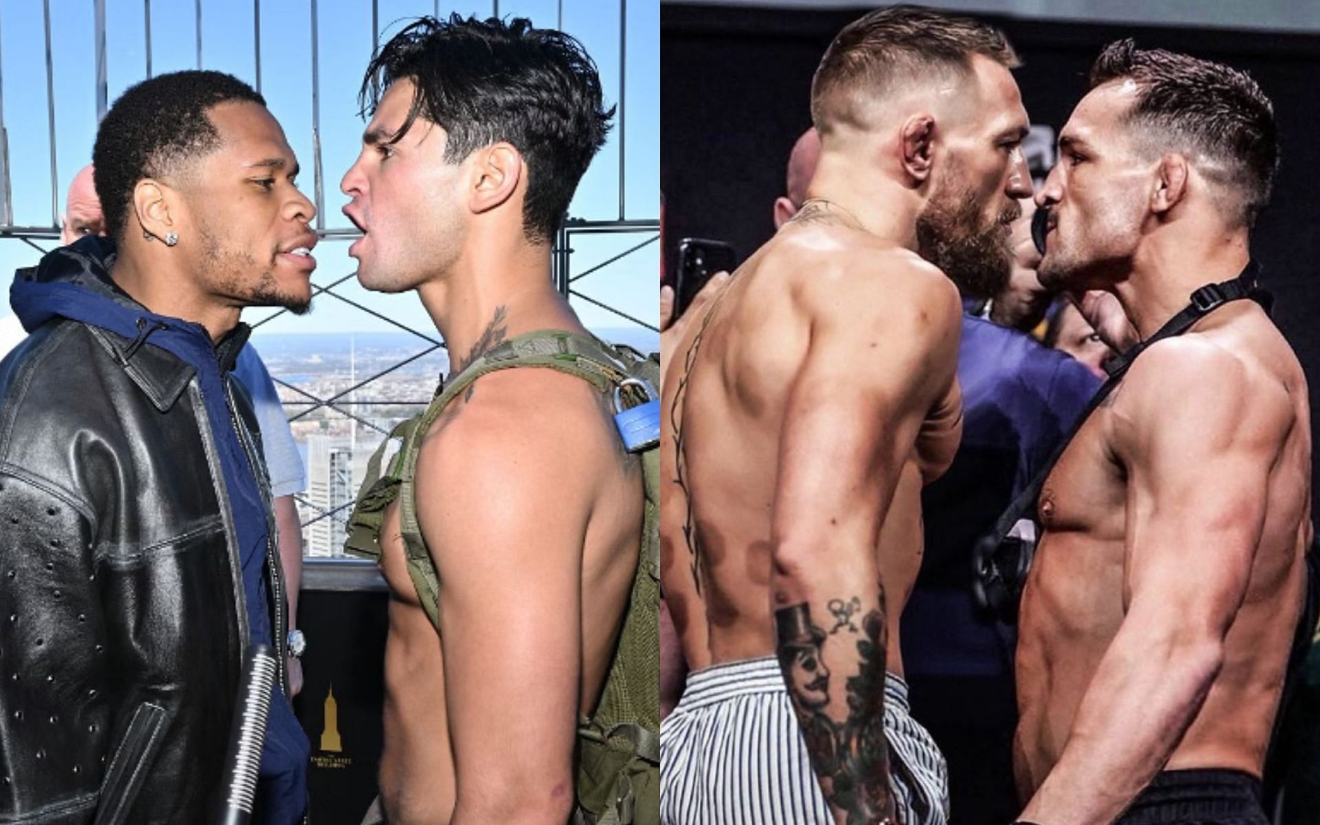 Devin Haney &amp; Ryan Garcia (left), Conor McGregor &amp; Michael Chandler (right) [Images courtesy of Getty Images &amp; @mikechandlermma on Instagram]