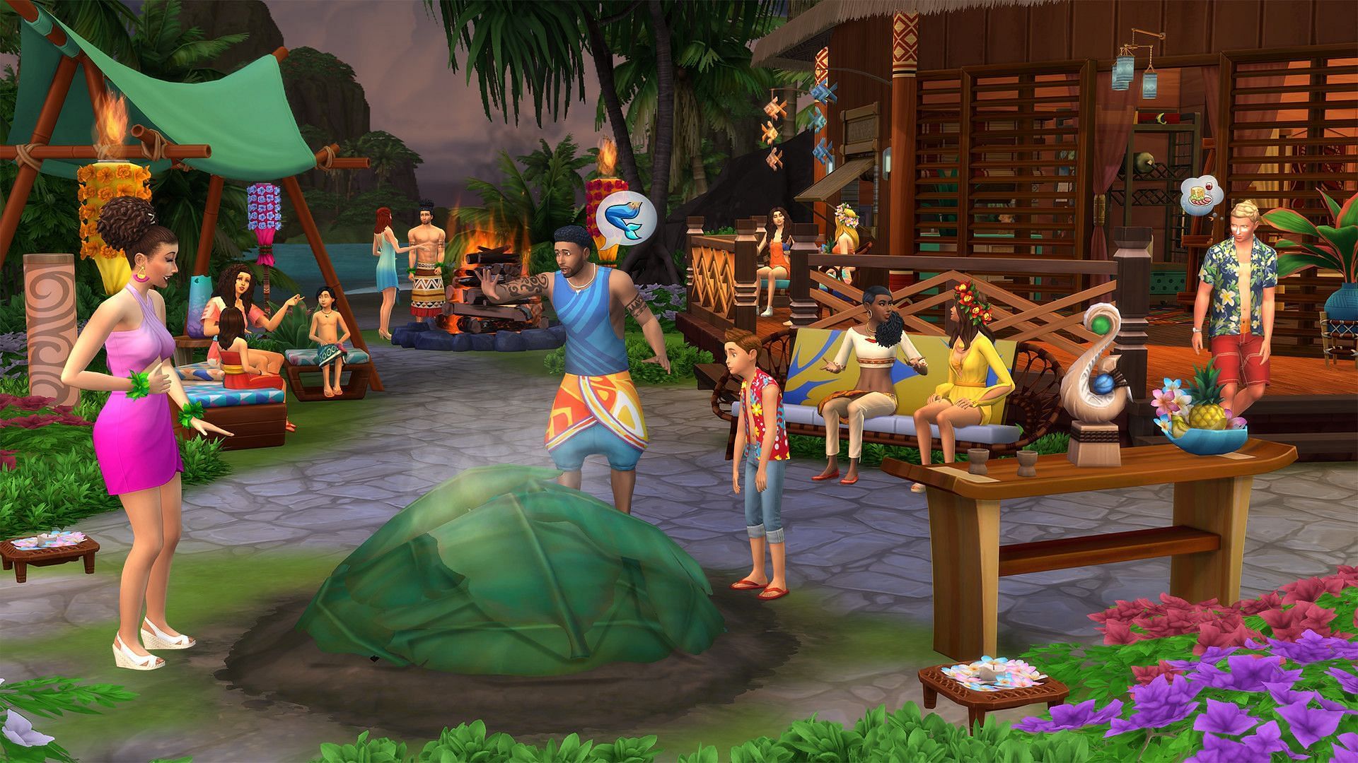 Island Living is great for socializing (Image via Steam)