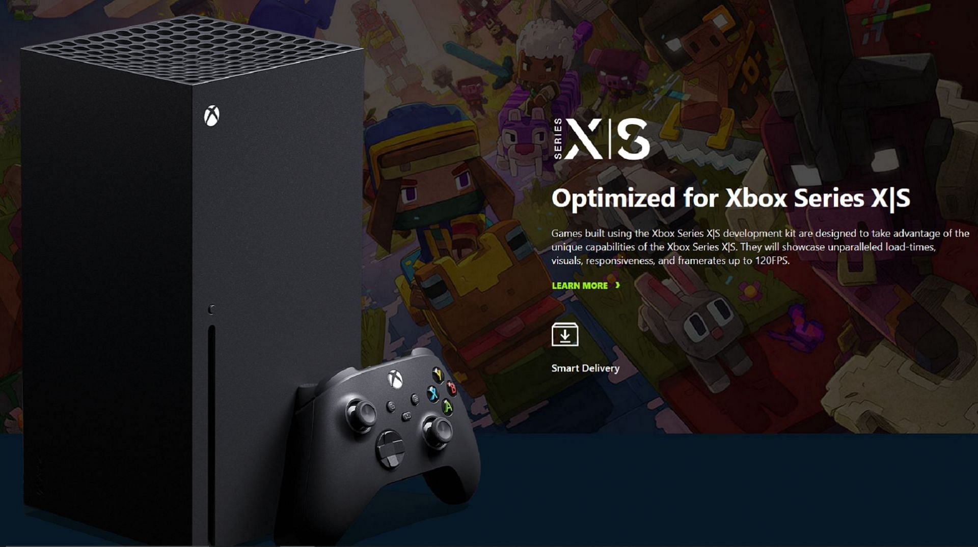 The Xbox Series X|S runs Bedrock well and can access some features that other platforms can&#039;t. (Image via Microsoft/Mojang)