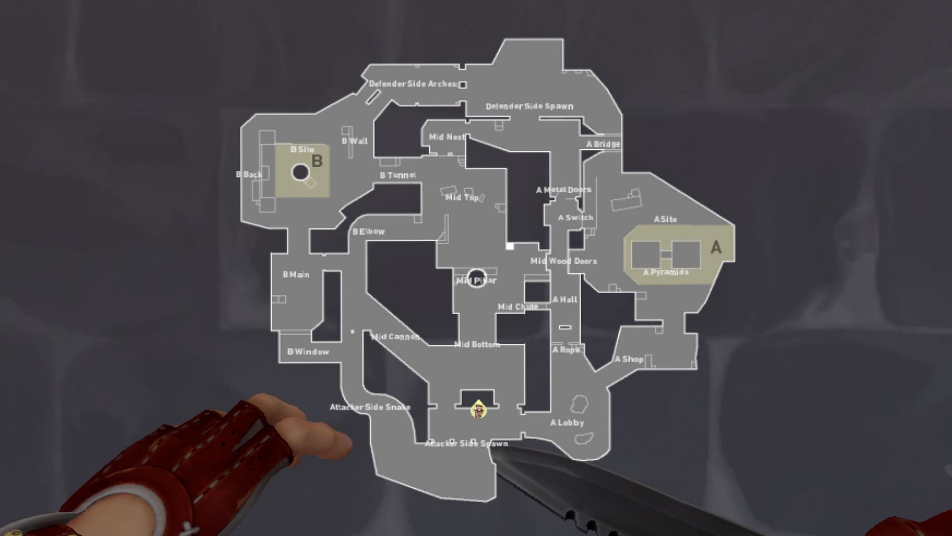 Valorant Breeze map layout and callouts (Image via Riot Games)