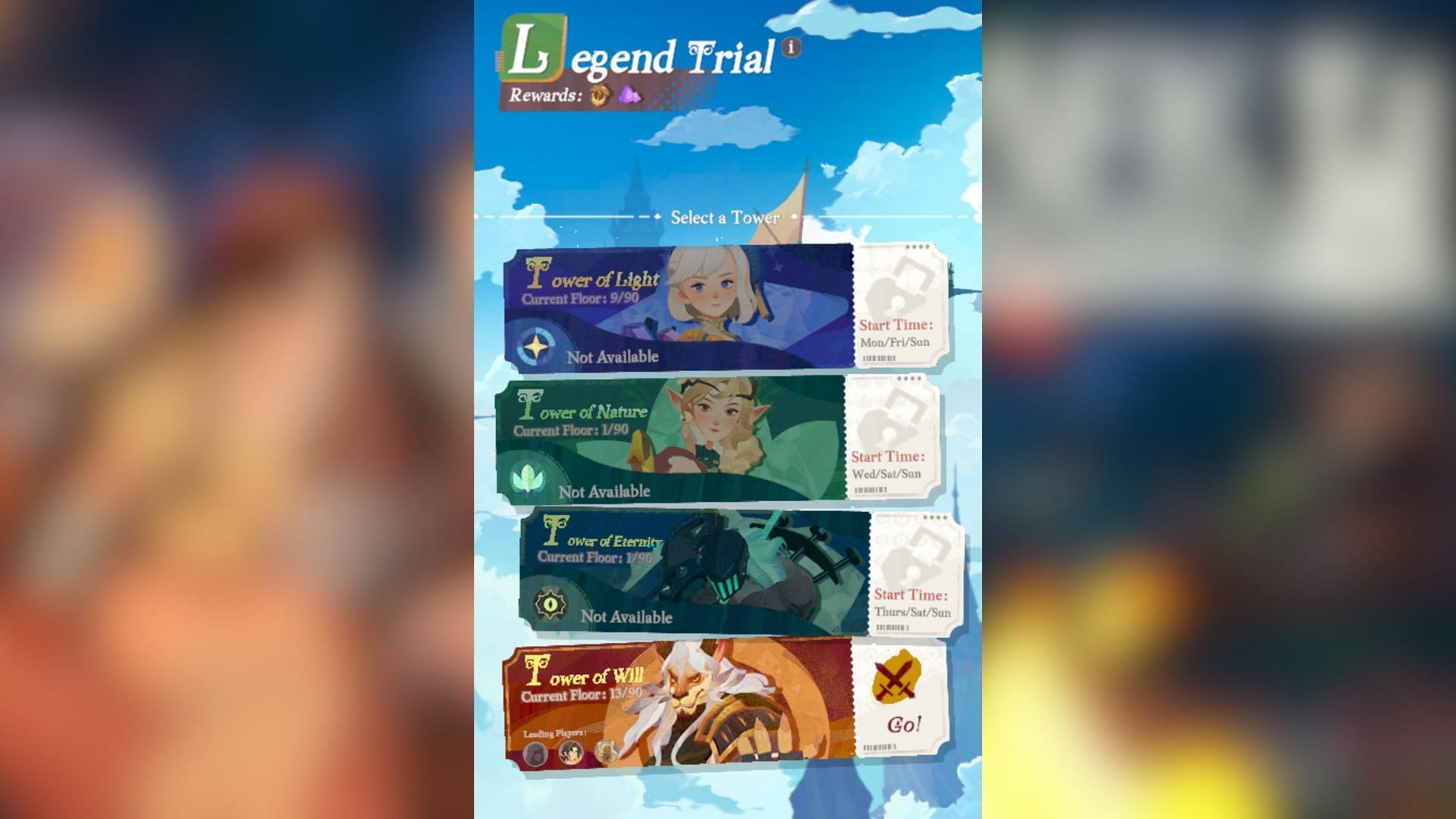 You can play Legend Trial game mode to earn Hero Essence as rewards (Image via Lilith Games)
