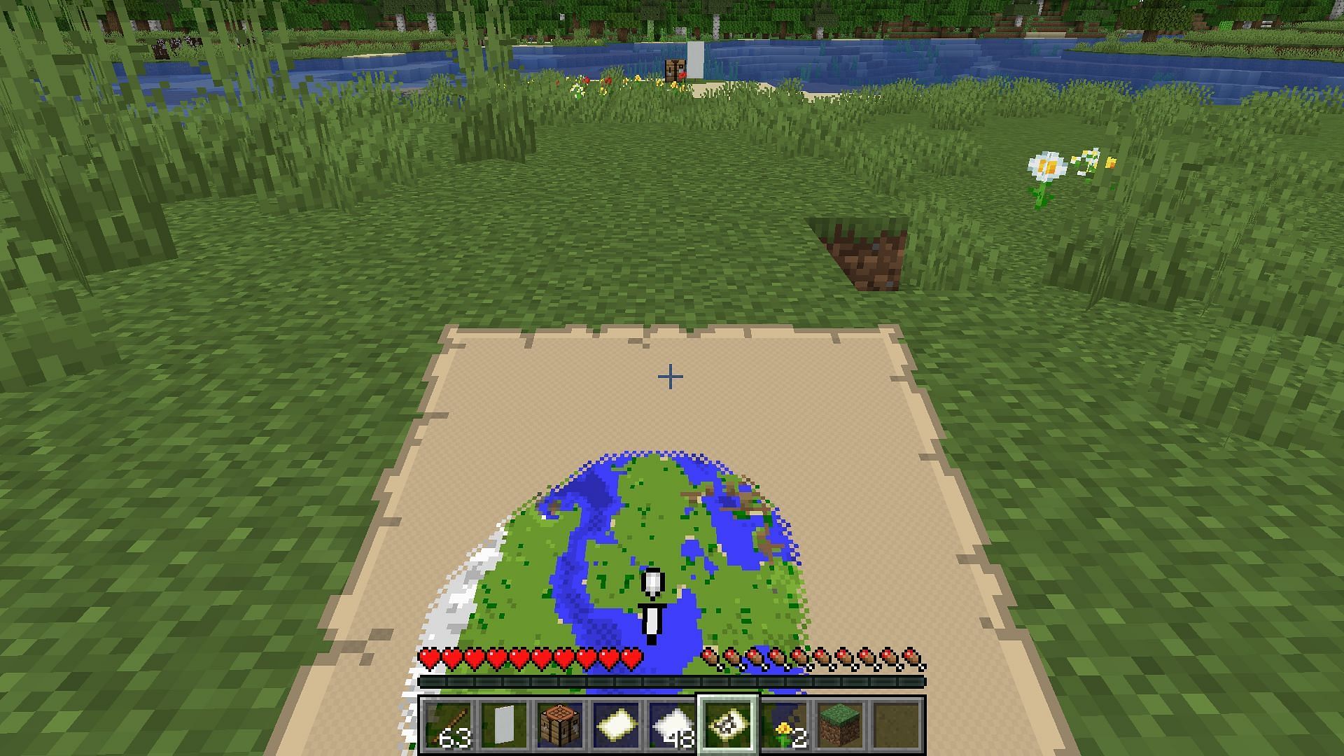 Map markers are the most useful feature for banners outside of decoration (Image via Mojang Studios)