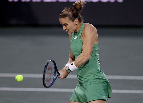 Maria Sakkari in action at the Charleston Open