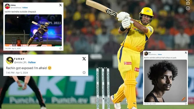 "He thought every bowling lineup will be like RCB" - Twitter reacts as Rachin Ravindra is dismissed for just 12 runs in SRH vs CSK IPL 2024 clash