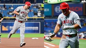 WATCH: Mike Trout puts the Angels on the board, ties the league in home runs