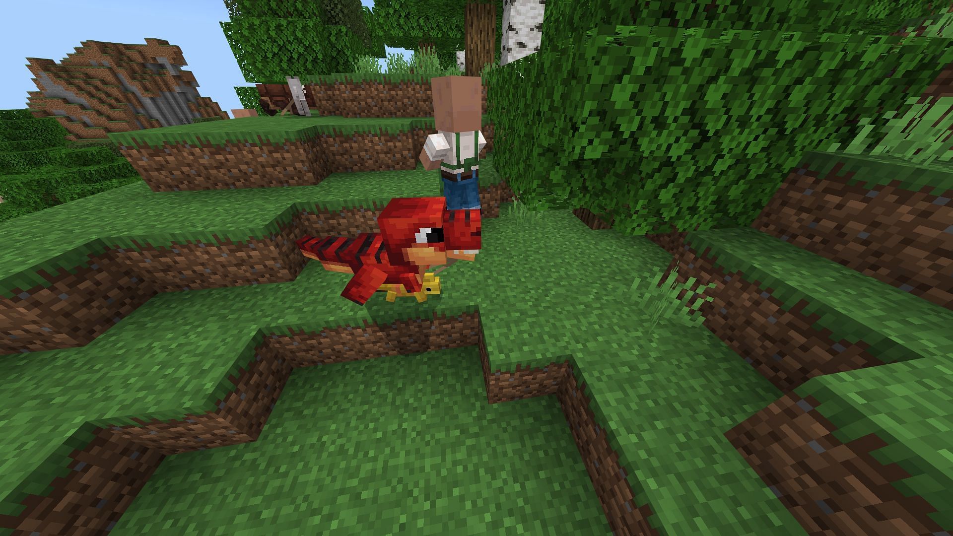 Wandering pet trader with a Baby T-Rex (Image via Mojang Studios)