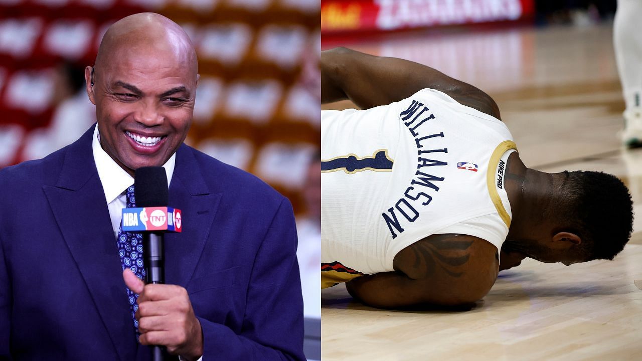 Charles Barkley comically shows how Zion Williamson should have landed to avoid wrist injury