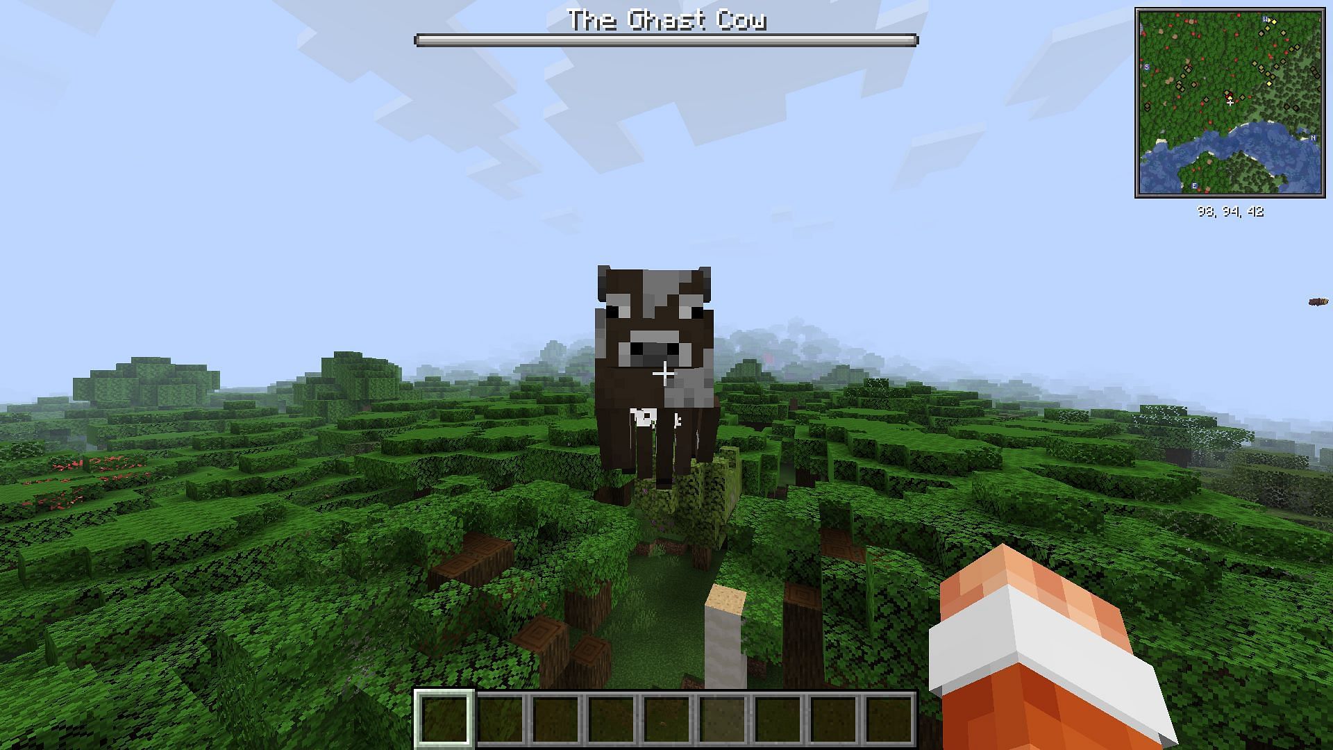 The Ghast Cow may be one of the strangest boss mods (Image via Mrbysco/Modrinth)