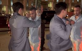 Ryan Garcia says it's "always good doing charity work" after showing UFC fighter Colby Covington boxing moves on the street
