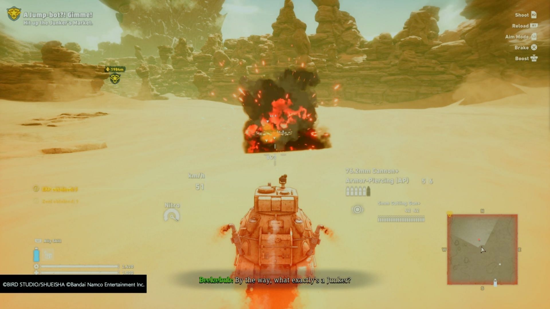 Blowing stuff up with a tank is so satisfying (Image via Bandai Namco)