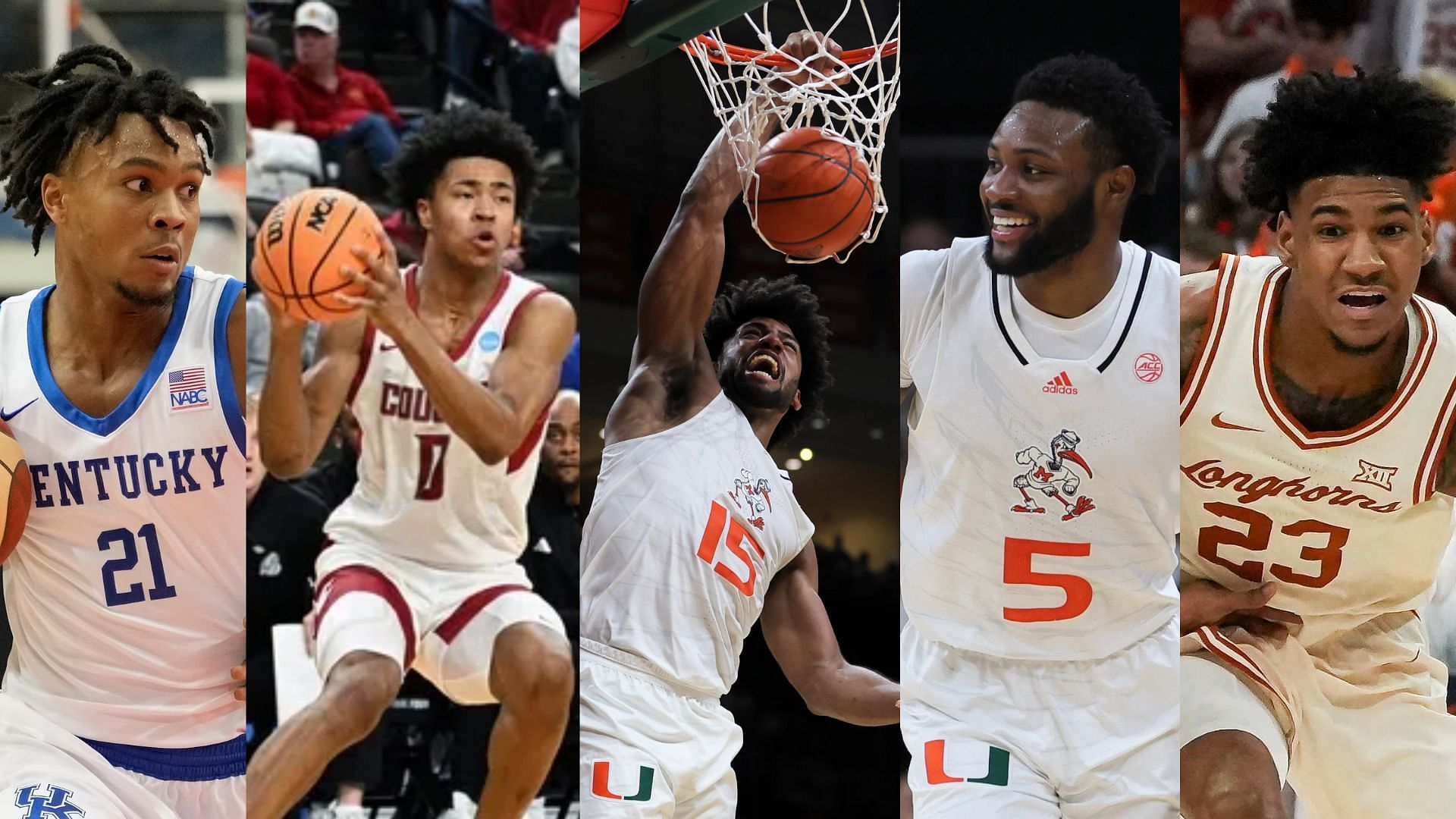 From left to right: DJ Wagner, Jaylen Wells, Norchad Omier, Wooga Poplar and Dillon Mitchell