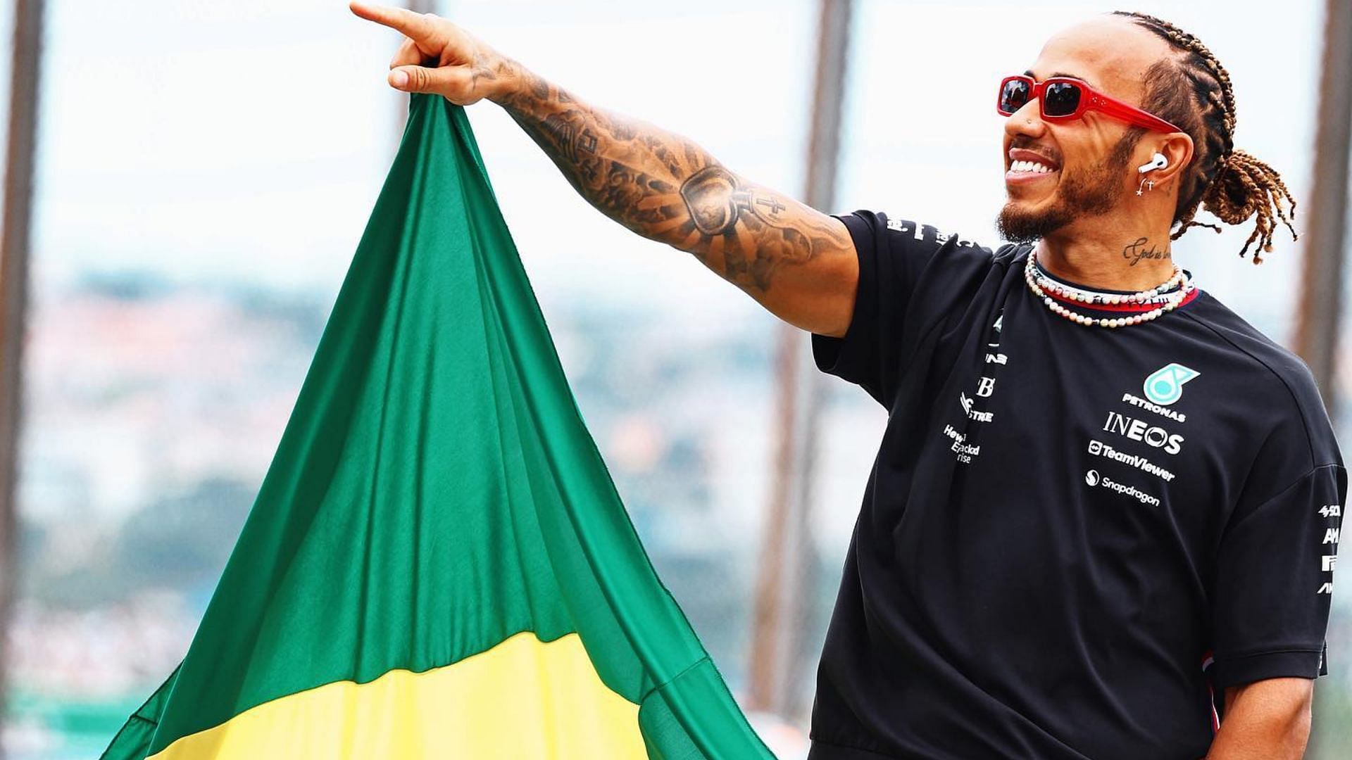 Lewis Hamilton in Brazil (Image via @lewishamilton/ Instagram)