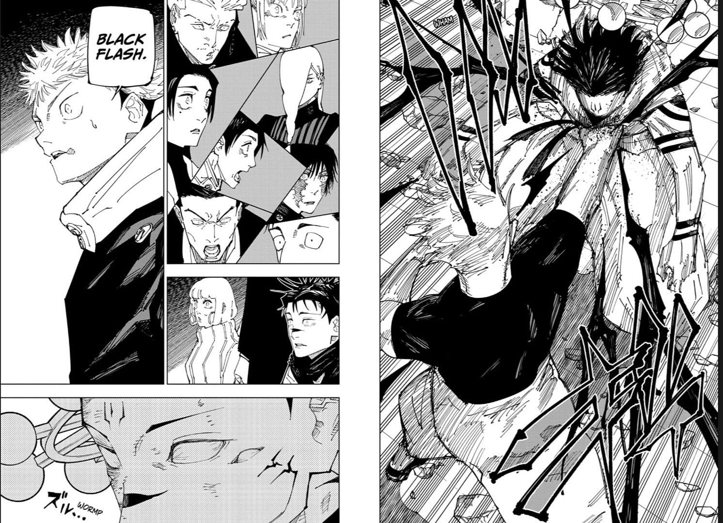 Gojo using Black Flash against Sukuna (Image via Shueisha)