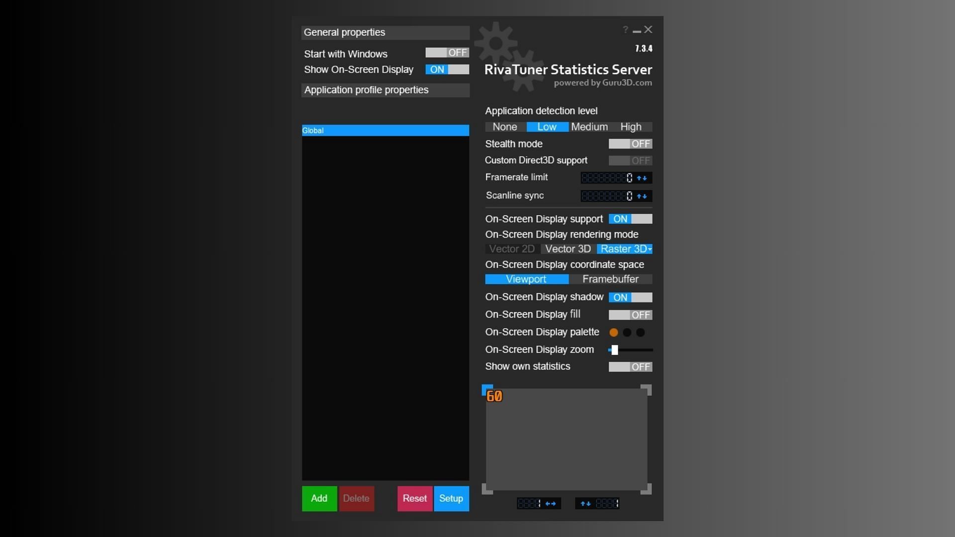 You can configure how OSD looks using RivaTuner settings. (Image via MSI)